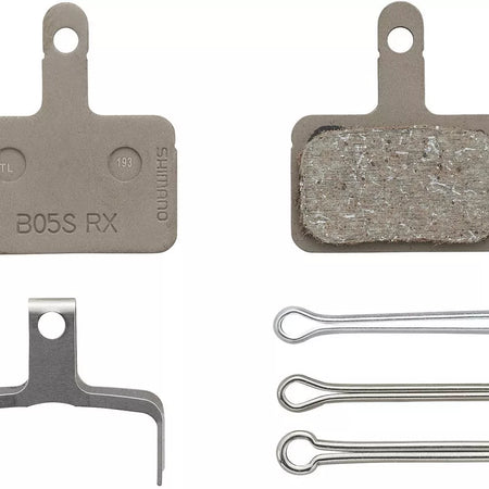 Shimano B05S disc brake pads and spring, steel backed, resin
