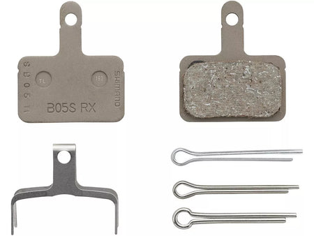 Shimano B05S disc brake pads and spring, steel backed, resin