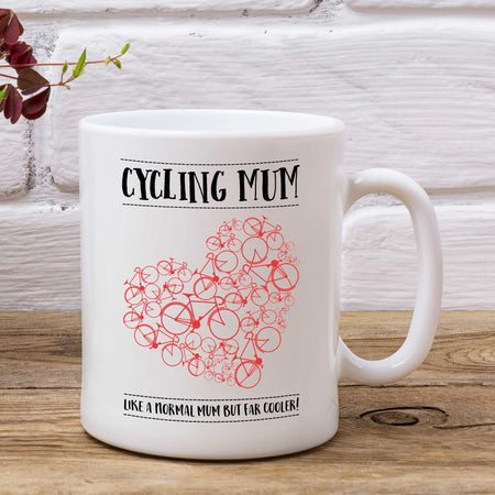 EllieBeanPrints HEART CYCLING MUM MUG