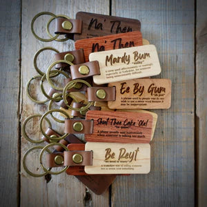 EllieBeanPrints YORKSHIRE QUOTES WOODEN KEYRING – FUNNY SAYINGS WITH DEFINITIONS