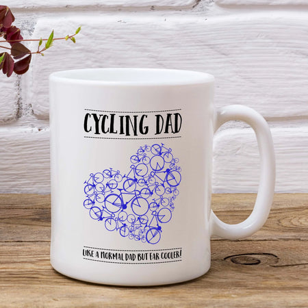 EllieBeanPrints Heart Cycling Dad Mug