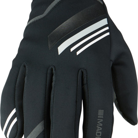 Madison Element men's softshell gloves, Hex Black/Chilli Red