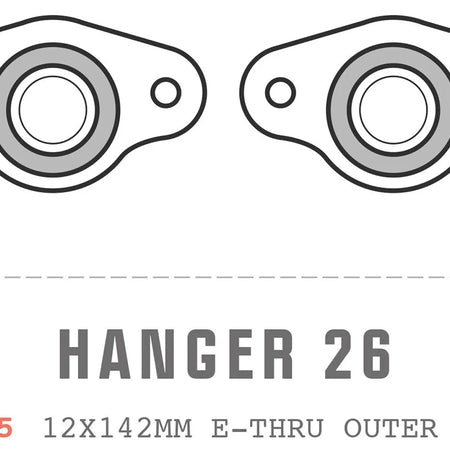 Saracen Hanger 26 fits: Carbon 12x142mm E-Thru outer plates