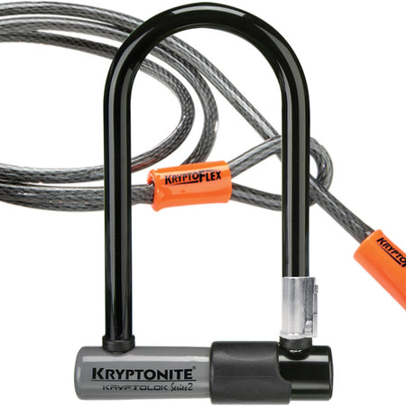 Kryptonite - KryptoLok Series 2 Mini U-lock with FlexFrame bracket