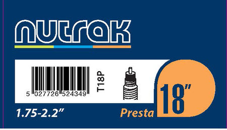 Nutrak - 18 x 1.75 - 2.2 inch Presta inner tube