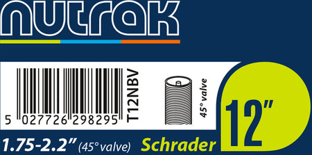 Nutrak - 12 x 1.75 - 2.125 inch Schrader inner tube