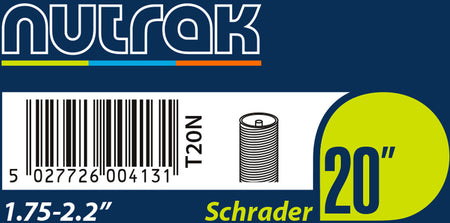 Nutrak - 20 x 1.75 - 2.125 inch Schrader inner tube