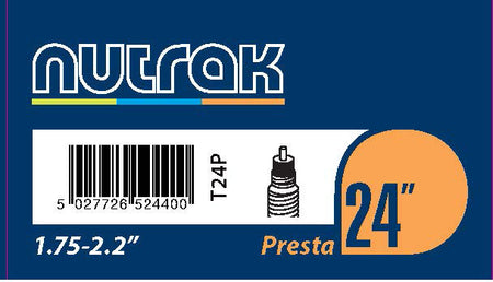 Nutrak - 24 x 1.75 - 2.125 inch Presta inner tube