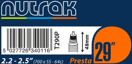 Nutrak - 29 X 2.2 - 2.5 inch Presta inner tube